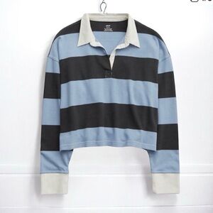 Aerie NWT Cropped Striped Oversized Rugby Shirt Medium